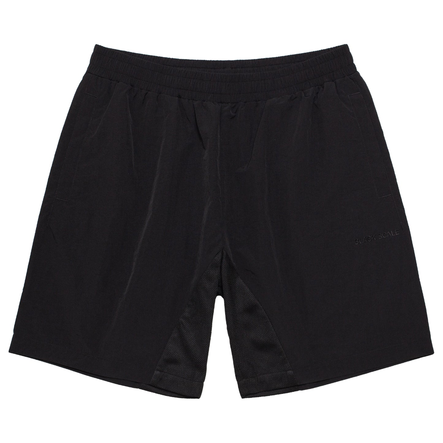 MESH PANELED SHORTS BLACK
