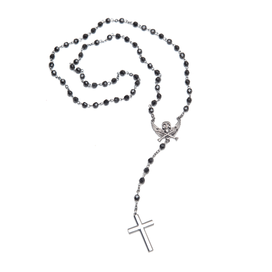 ANGEL OF DEATH ROSARY NECKLACE GUNMETAL