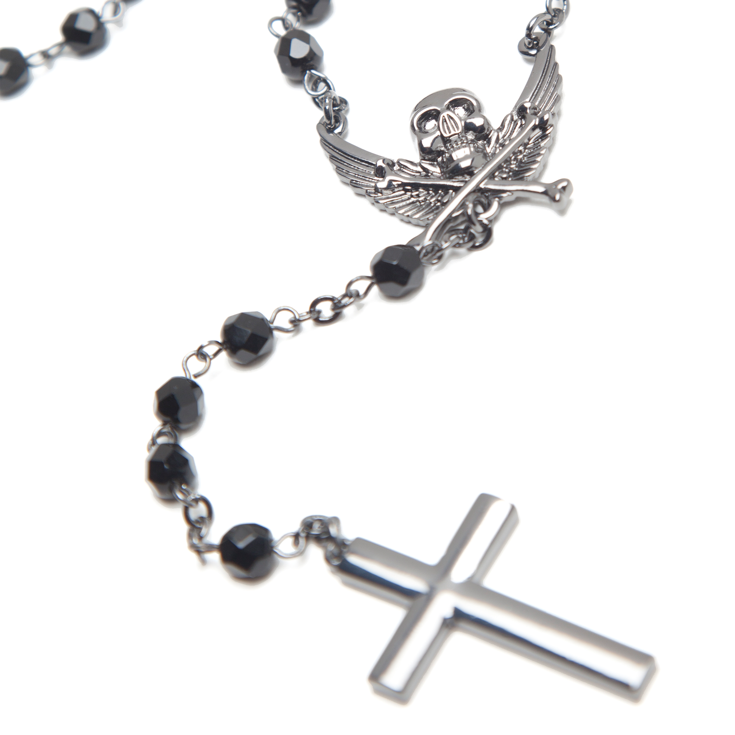 ANGEL OF DEATH ROSARY NECKLACE GUNMETAL