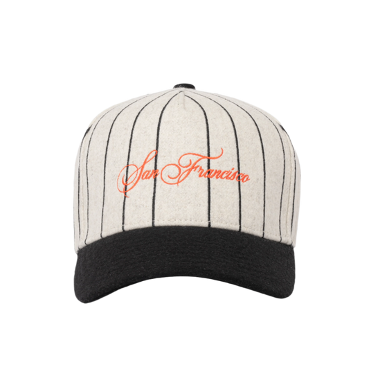 SF SCRIPT WOOL 5-PANEL PINSTRIPE