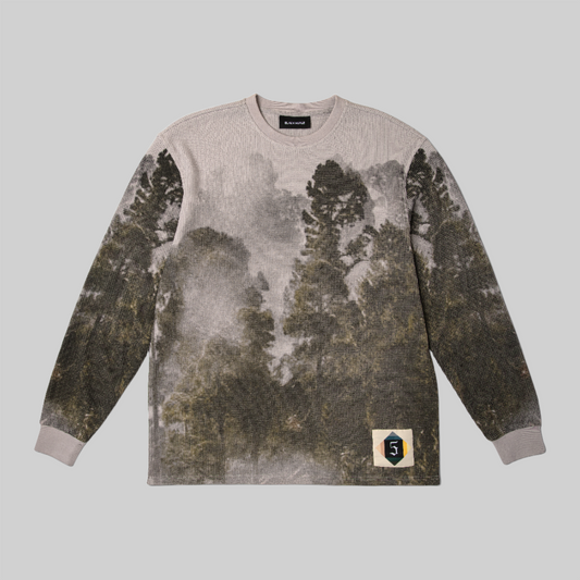 VANISHED WAFFLE KNIT L/S THERMAL AOP