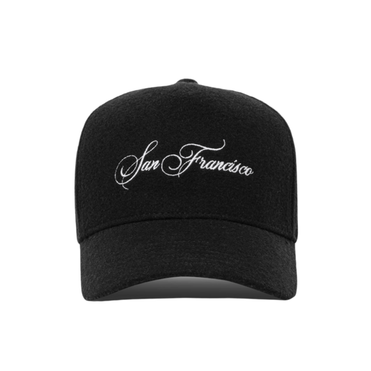 SF SCRIPT WOOL 5-PANEL BLACK