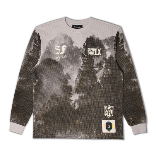 BLACK SCALE X NFL ORIGINS "PRESIDIO" L/S WAFFLE KNIT THERMAL