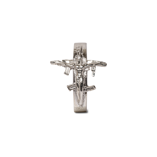 FAITH JESUS PIECE RING STERLING SILVER