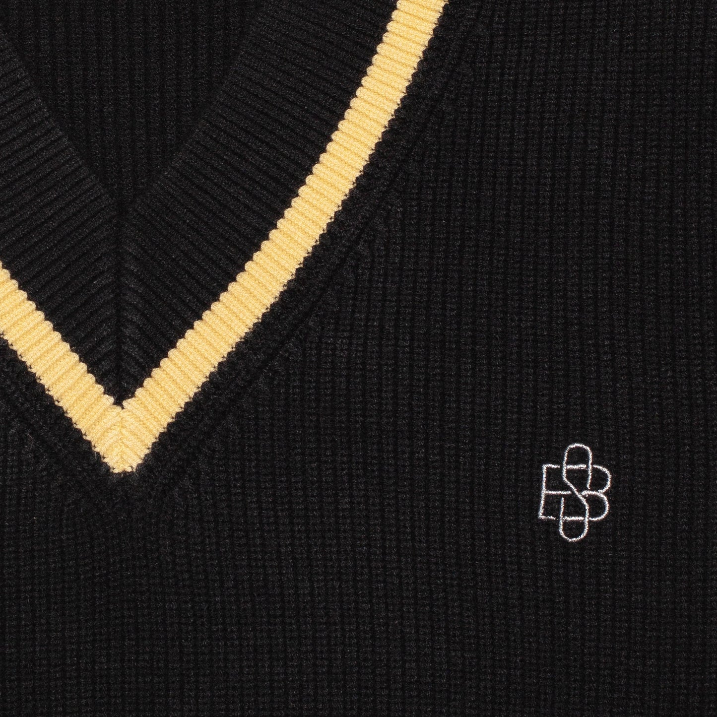 BS LOCKUP VNECK KNIT SWEATER BLACK