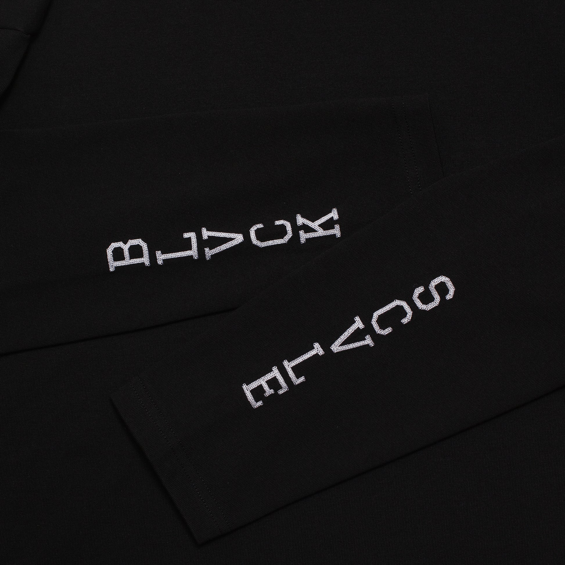 CHAIN STITCHED OVERSIZE L/S TEE BLACK