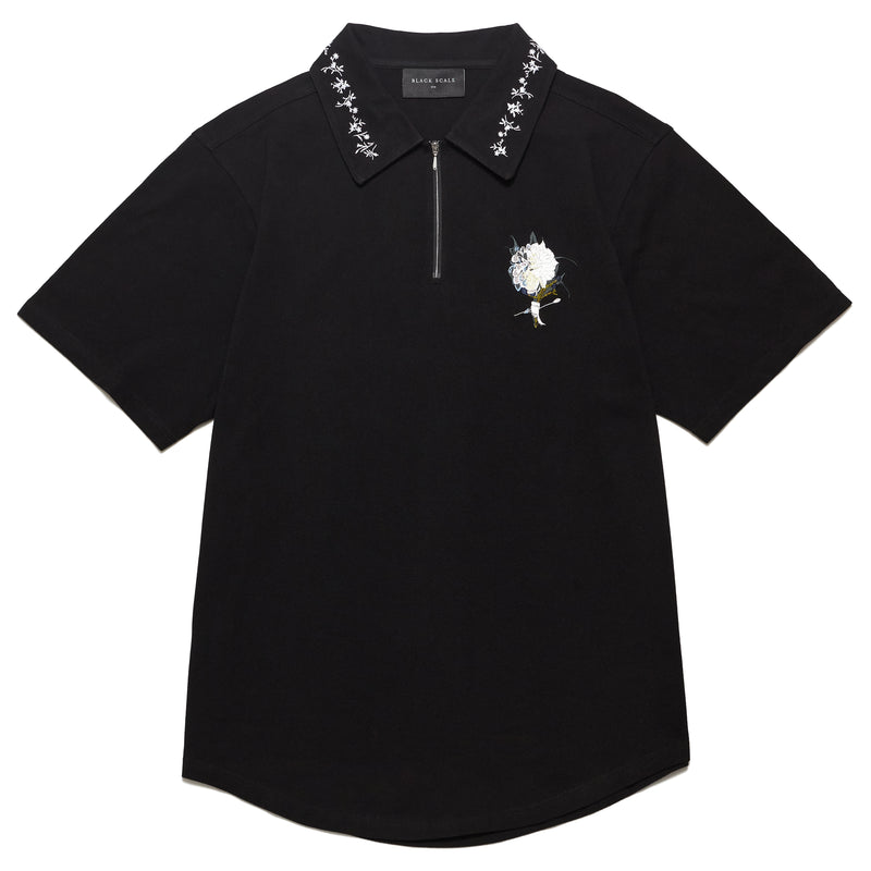 NOIR FLORAL POLO SHIRT