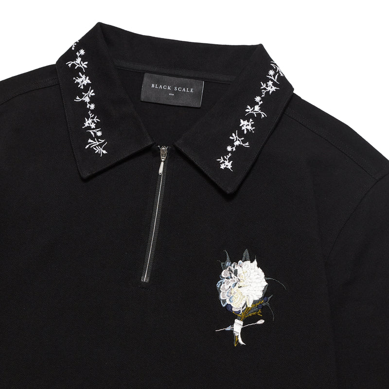 NOIR FLORAL POLO SHIRT