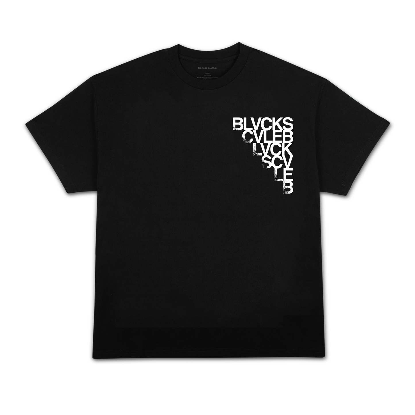 BLVCK SCVLE STACKED S/S TEE BLACK