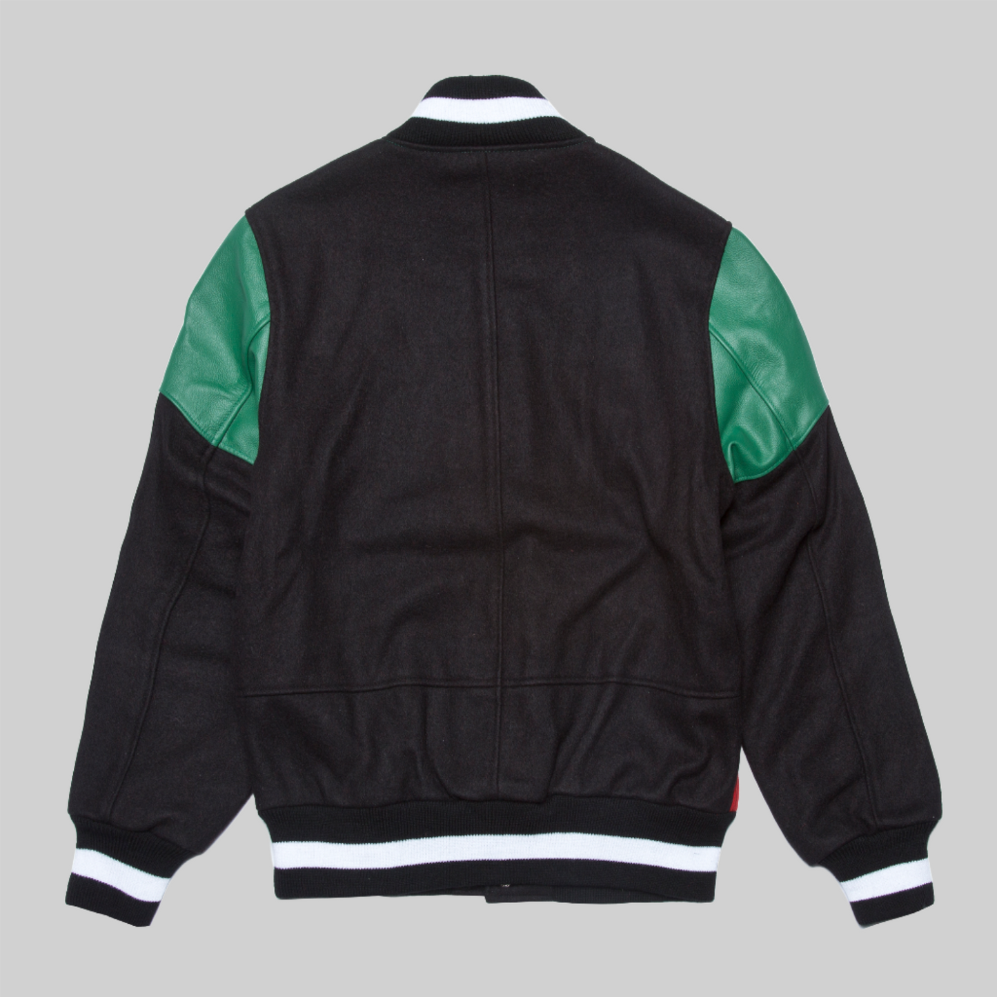 BLACK SCALE X GOLDEN BEAR VARSITY JACKET BLACK/GREEN/RED