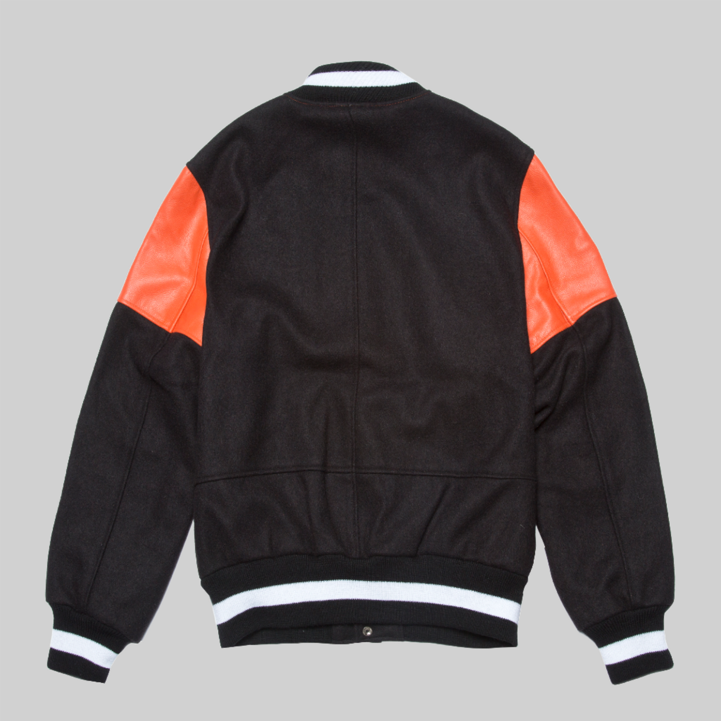 BLACK SCALE X GOLDEN BEAR VARSITY JACKET BLACK/ORANGE/GREY