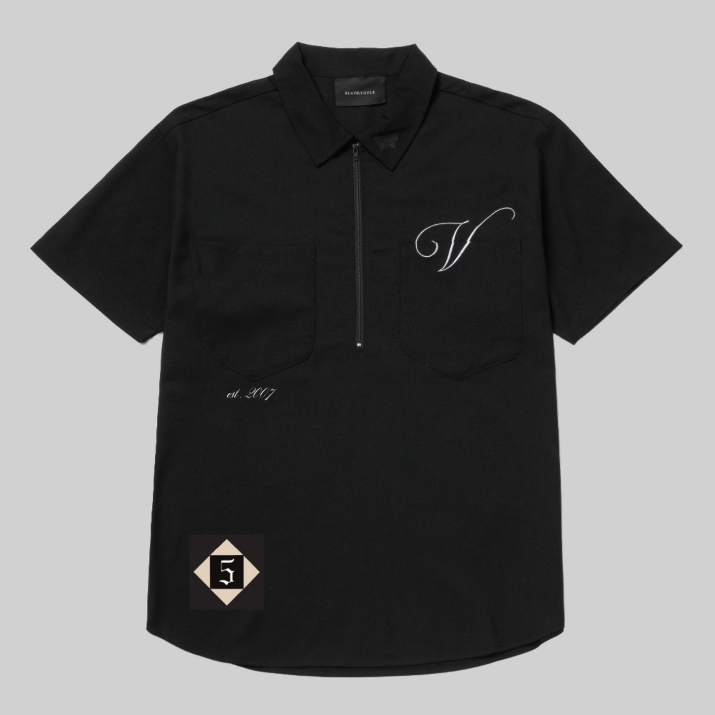 V5 ZIP SHIRT BLACK