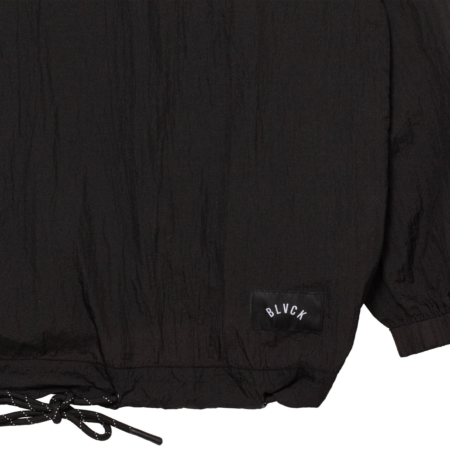 LIGHTWEIGHT NYLON PULLOVER CREWNECK BLACK