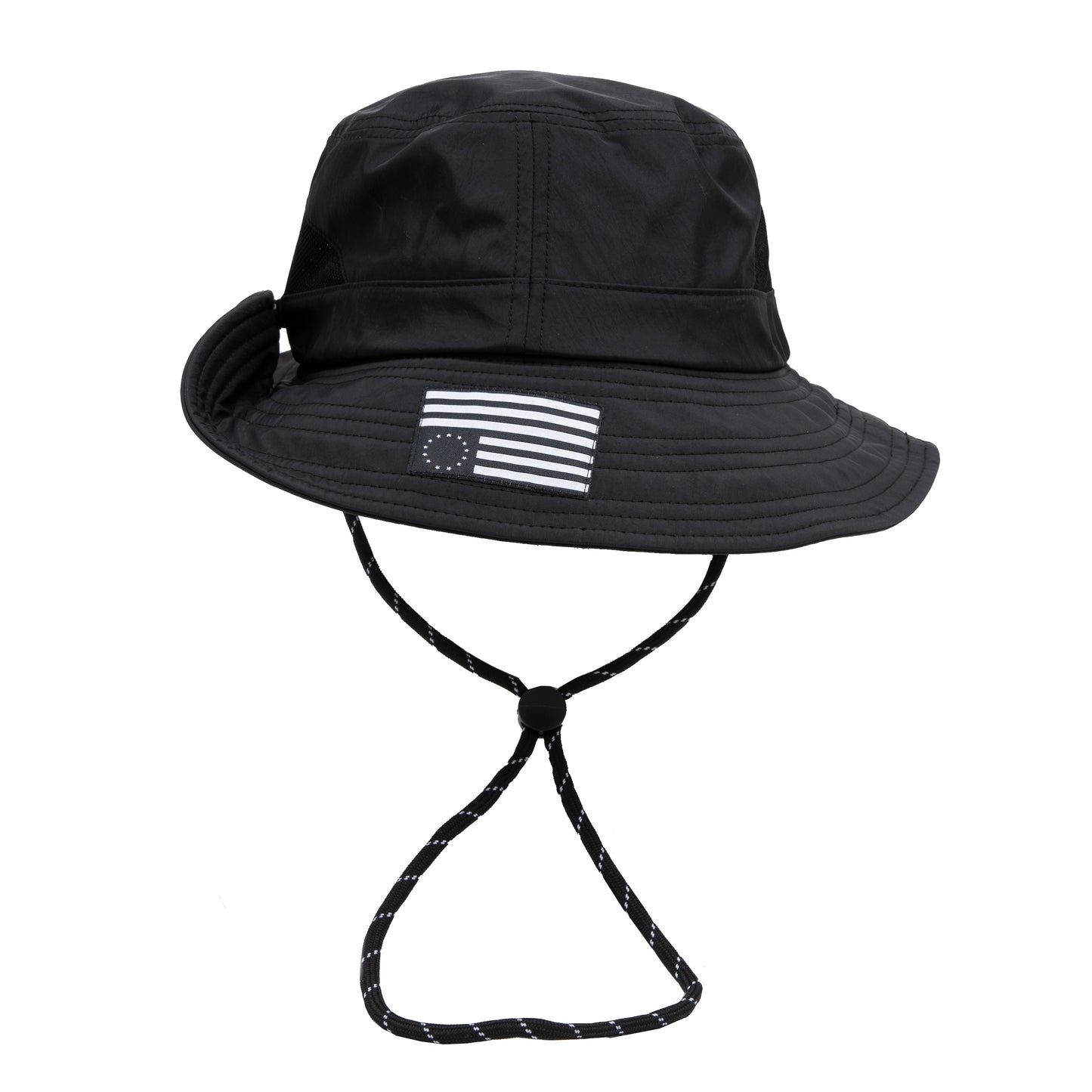 REBEL SINGLE SNAP BUCKET HAT BLACK