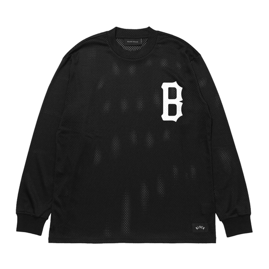 B LOGO L/S MESH JERSEY BLACK
