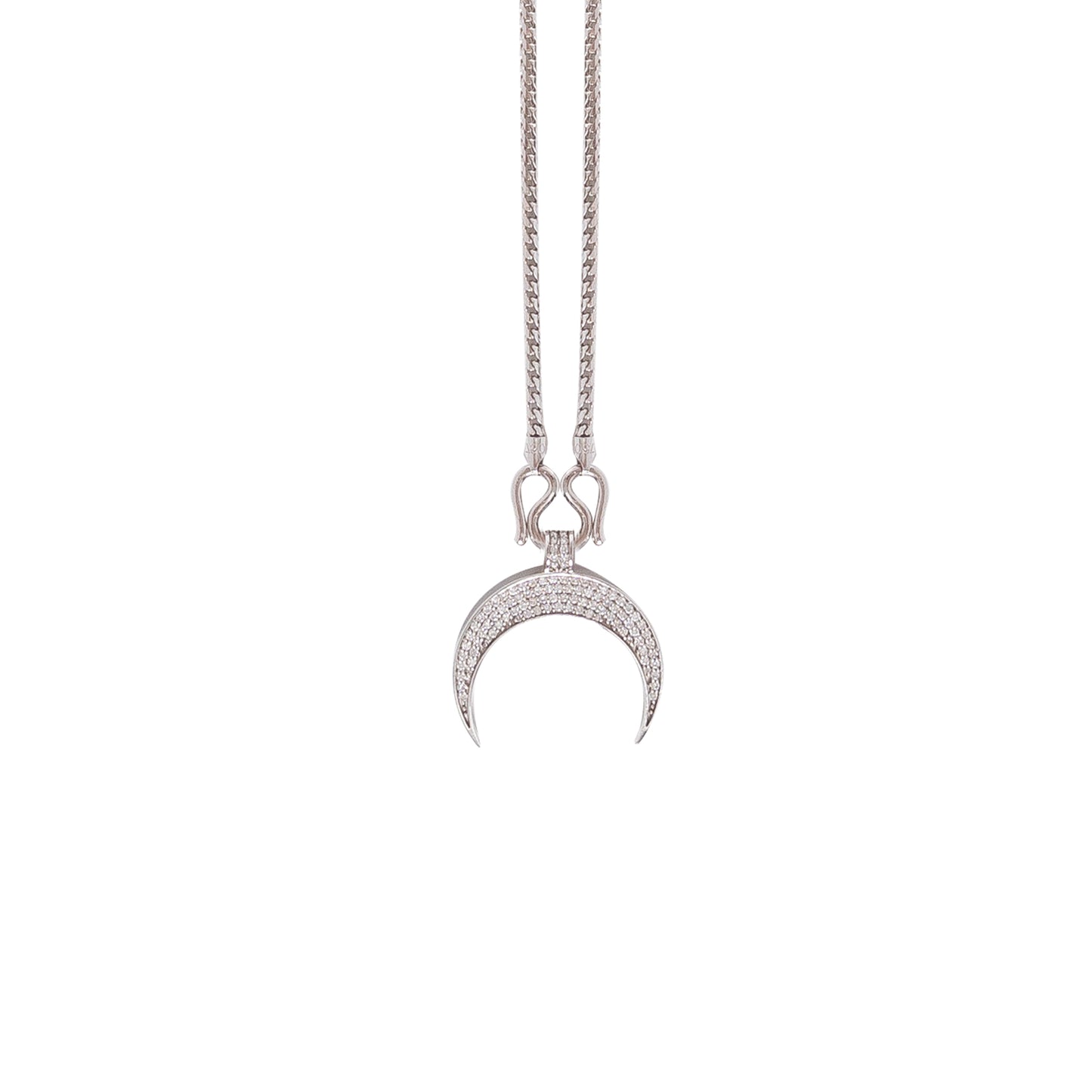 CRESCENT MOON NECKLACE 18K WHITE GOLD