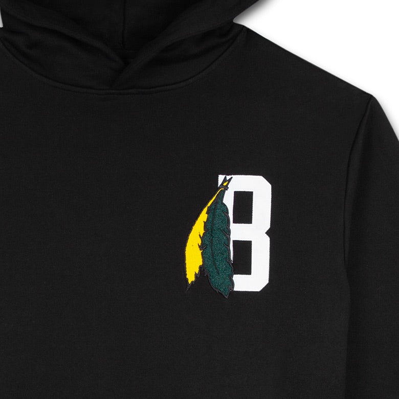 B FEATHER HOODED SWEATSHIRT BLACK