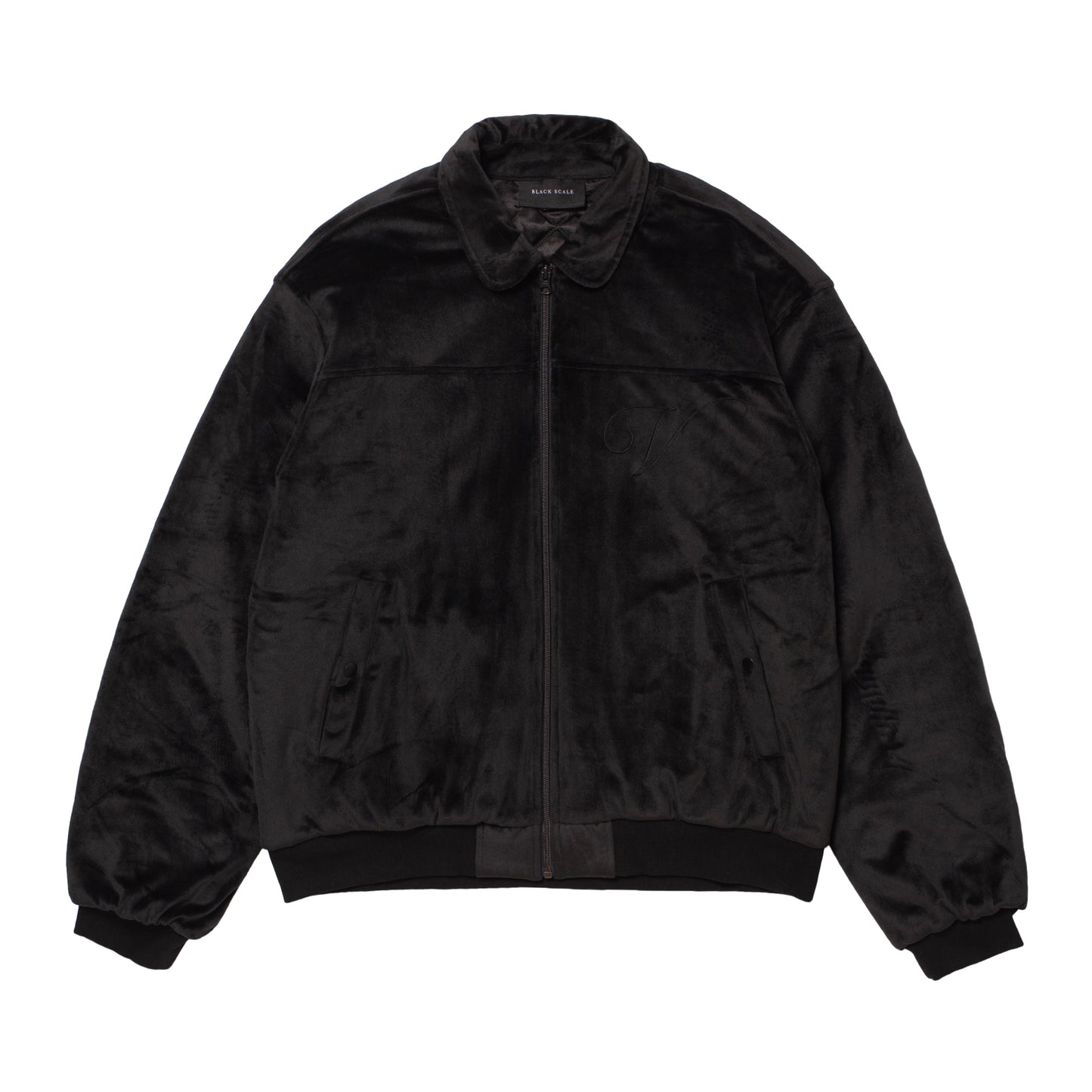 VELVET BOMBER JACKET BLACK