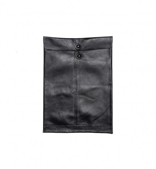 BLVCK LEATHER DOCUMENT FOLDER BLACK