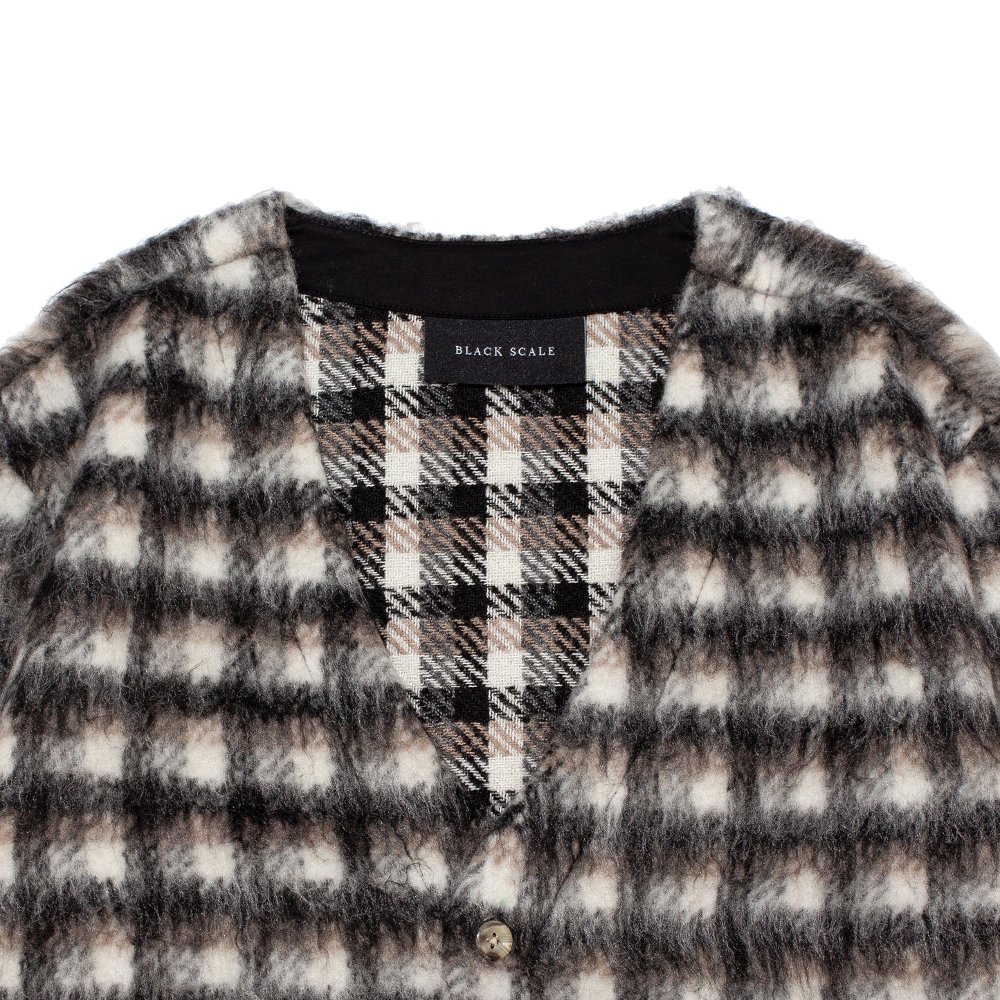 MOHAIR CARDIGAN BLACK/CREAM