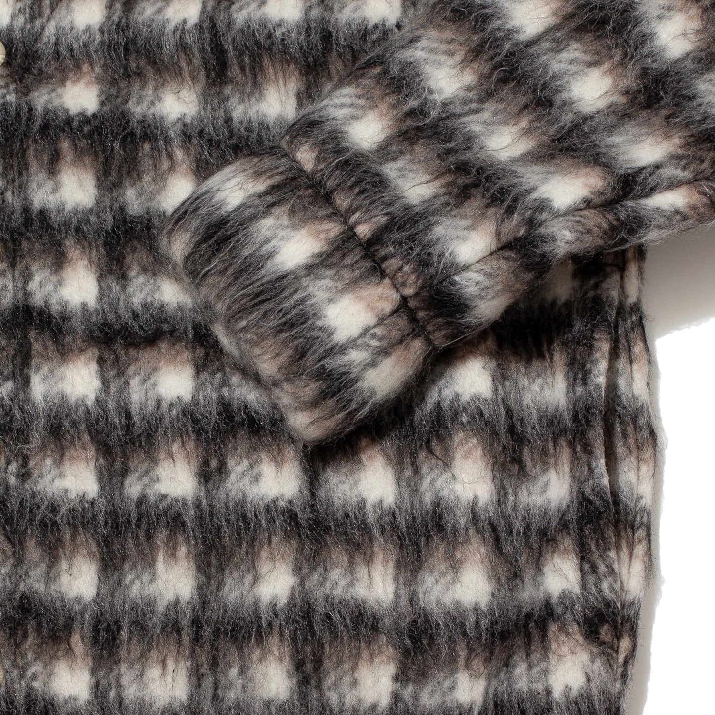 MOHAIR CARDIGAN BLACK/CREAM