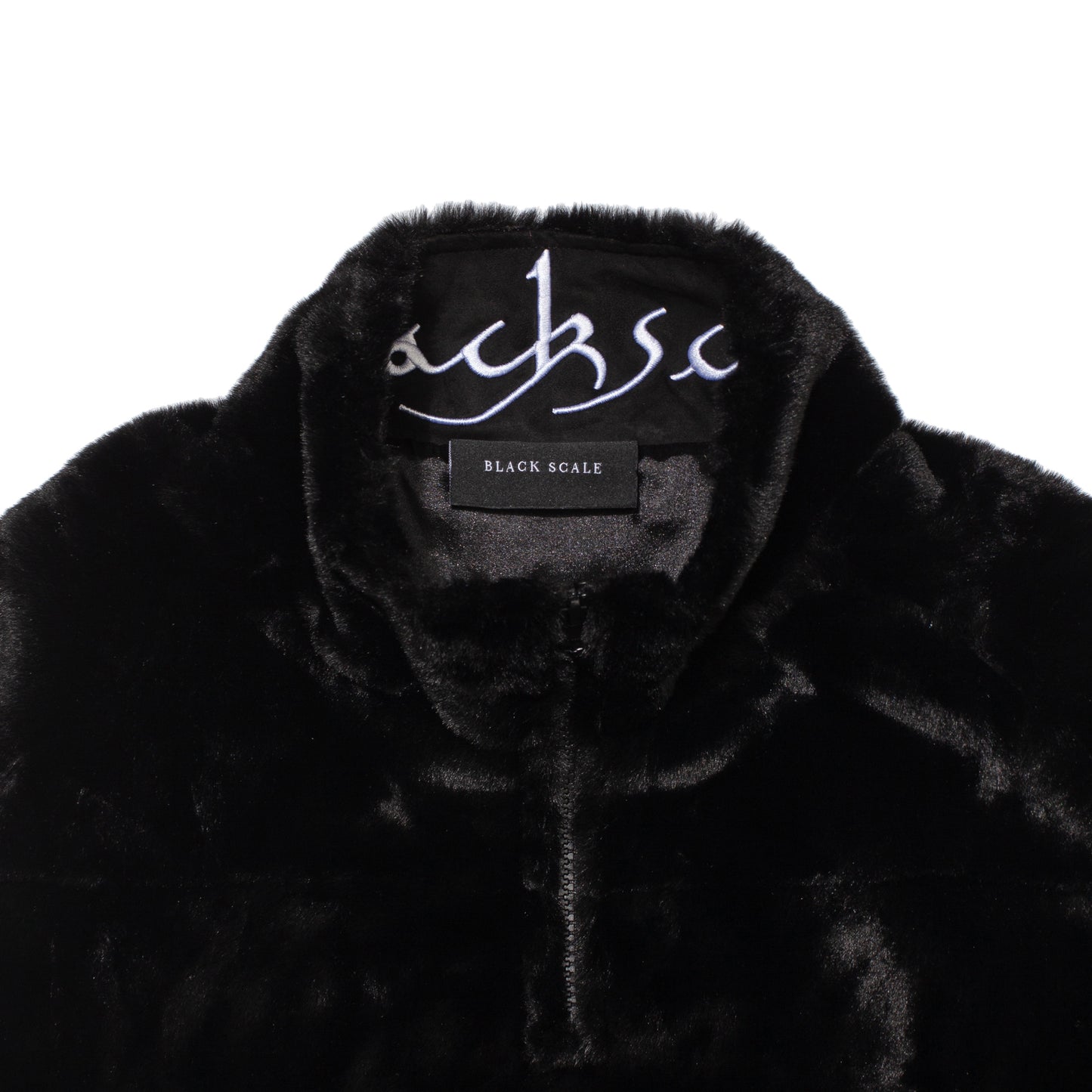 FAUX FUR PULLOVER JACKET BLACK