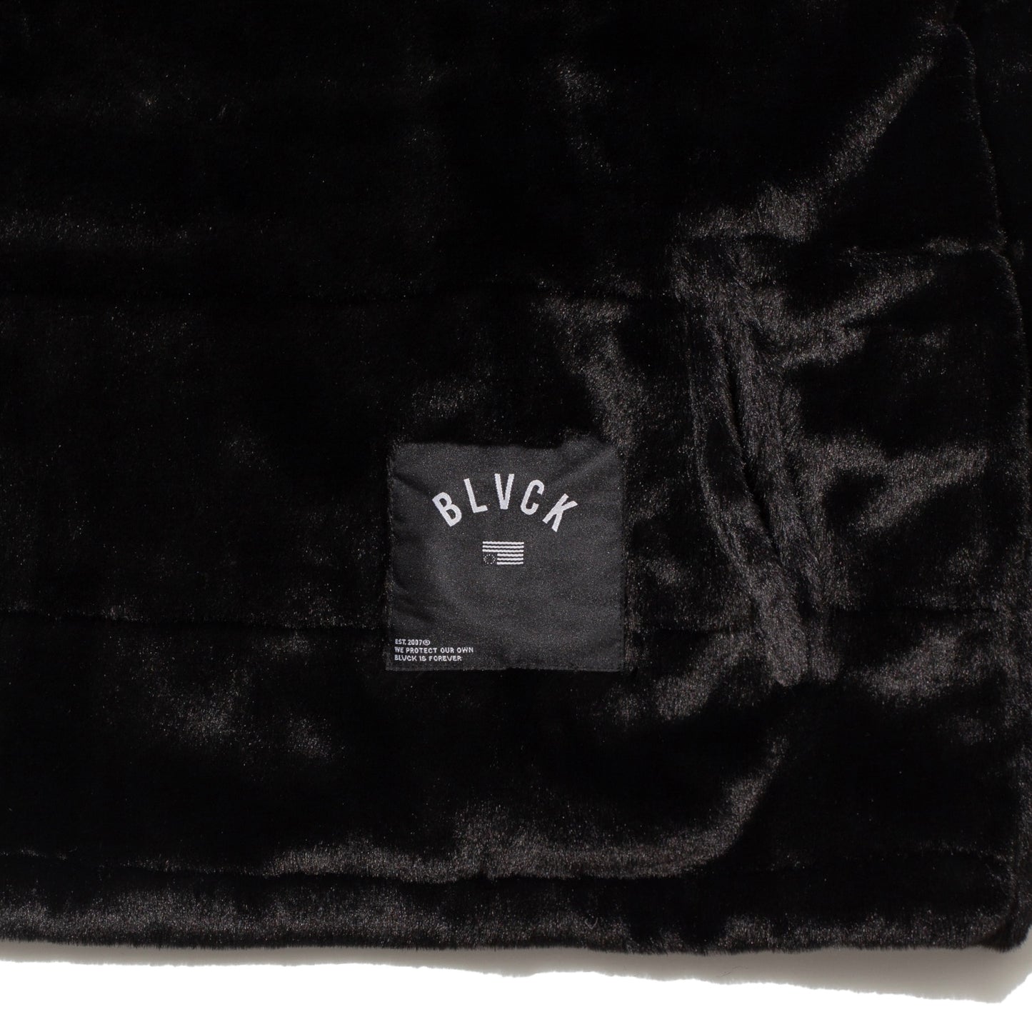 FAUX FUR PULLOVER JACKET BLACK