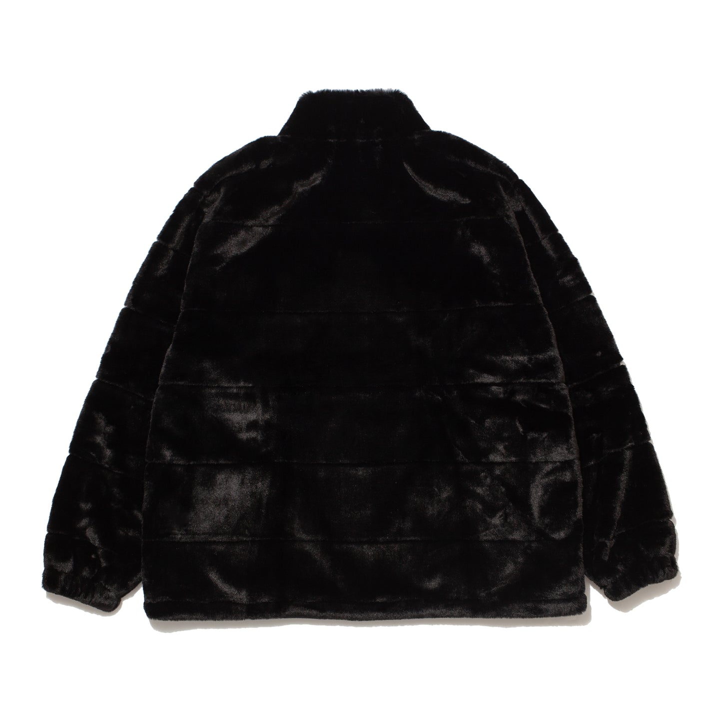 FAUX FUR PULLOVER JACKET BLACK