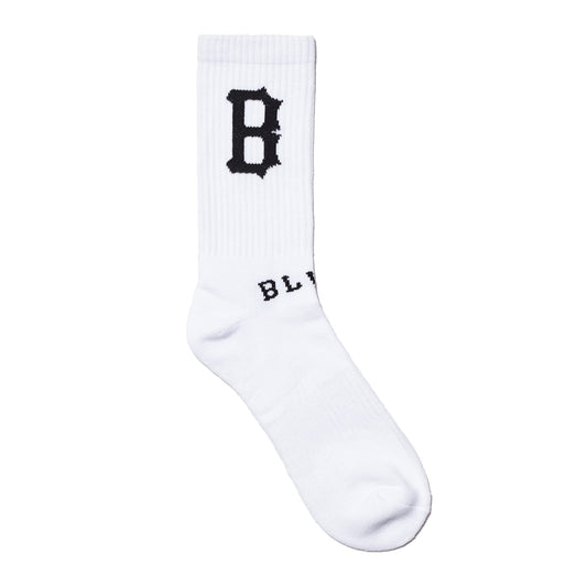 B LOGO SOCKS WHITE