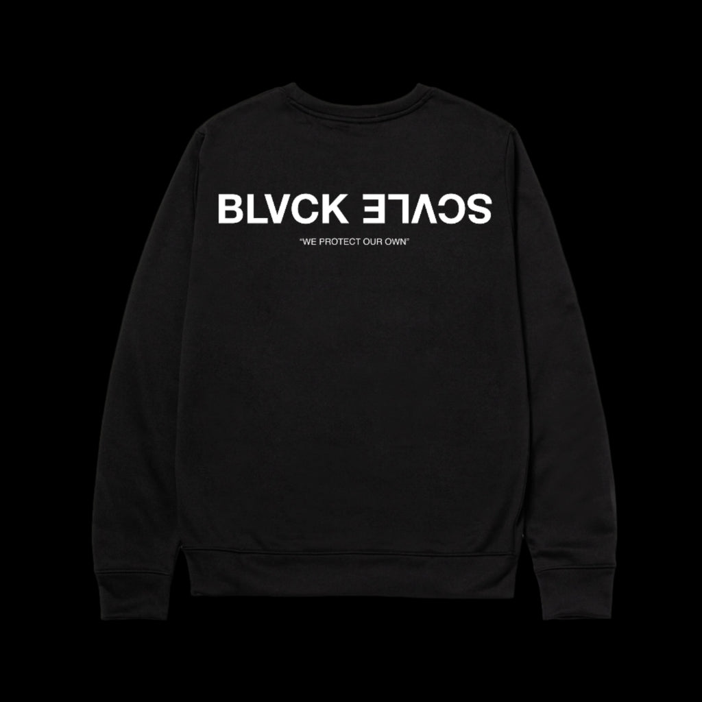 COLLEGIATE CREWNECK SWEATER (REBEL SCRIPT) BLACK