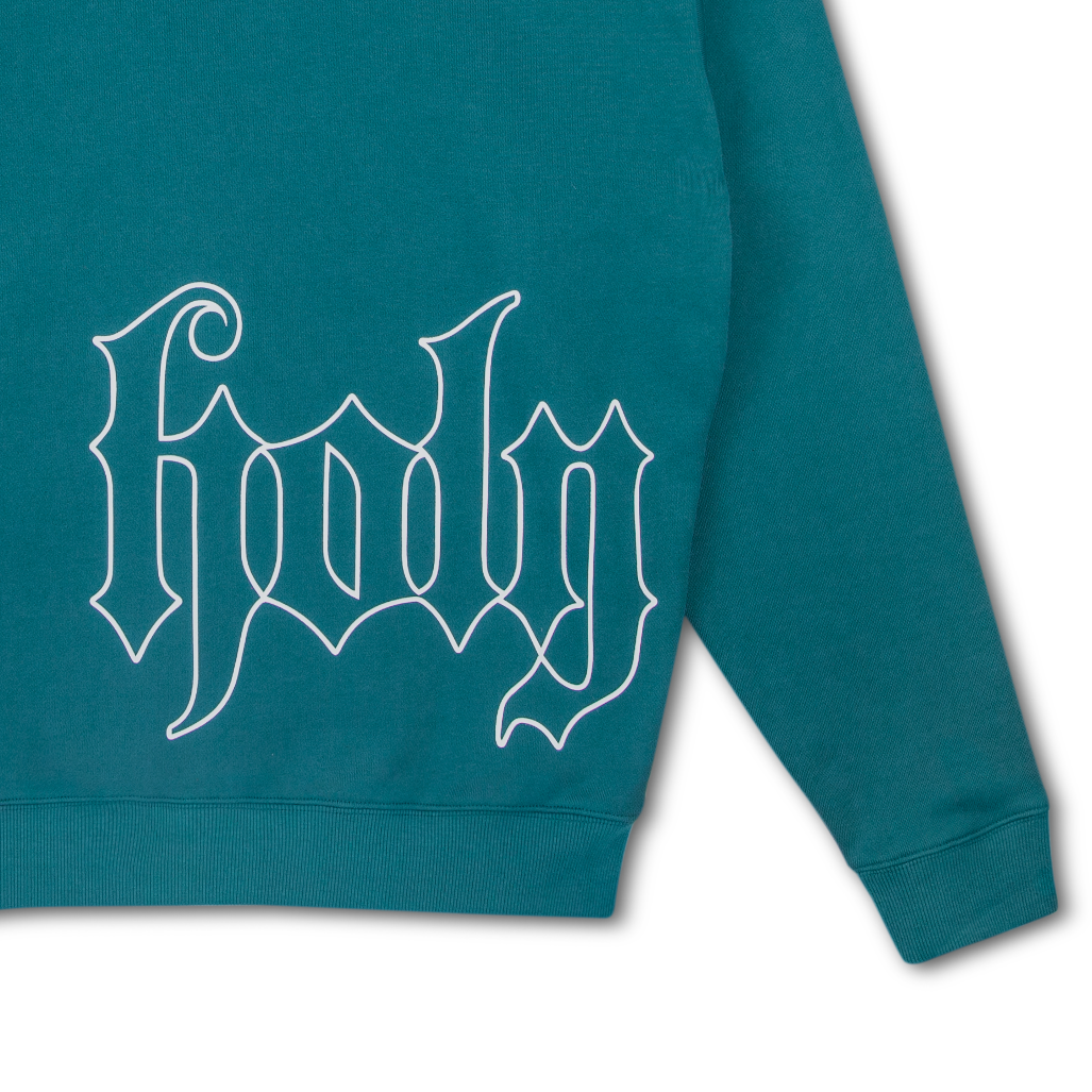 HOLY GHOST HOODED SWEATSHIRT BLUE SAGE