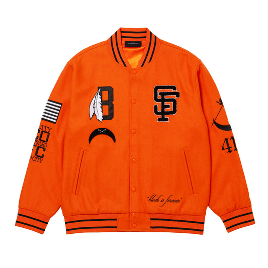 SF VARSITY JACKET ORANGE