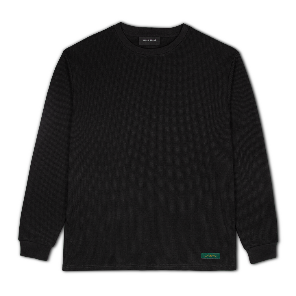 超特価SALE開催！ KNIT WAFFLE L/S Scale Black – BLACK THERMAL トップス