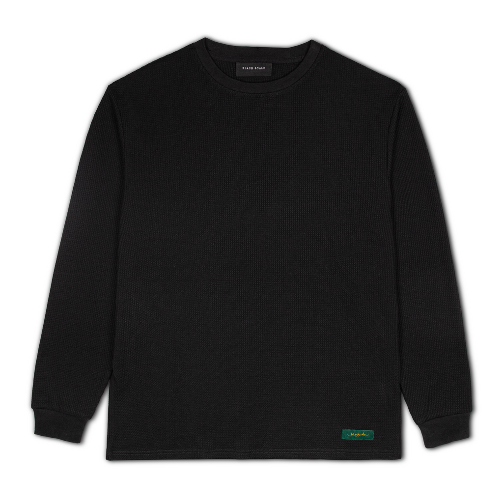 WAFFLE KNIT L/S THERMAL BLACK – Black Scale